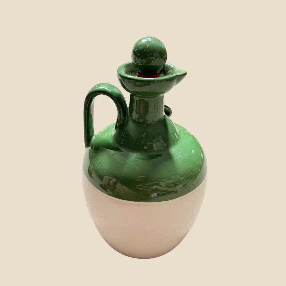 Vintage Bunratty Mead Ceramic Decanter Jug Pheasant Bird Green Stopper 7.5